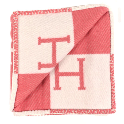 Hermes Wool Cashmere Avalon Baby Blanket Rose Airelle White 2 of 3