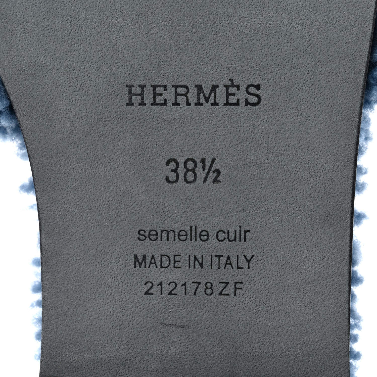 Hermes Woolskin Oran Sandals 38.5 Bleu 6 of 8