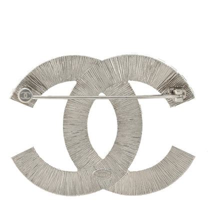 Chanel Baguette Crystal CC Brooch Silver 2 of 3