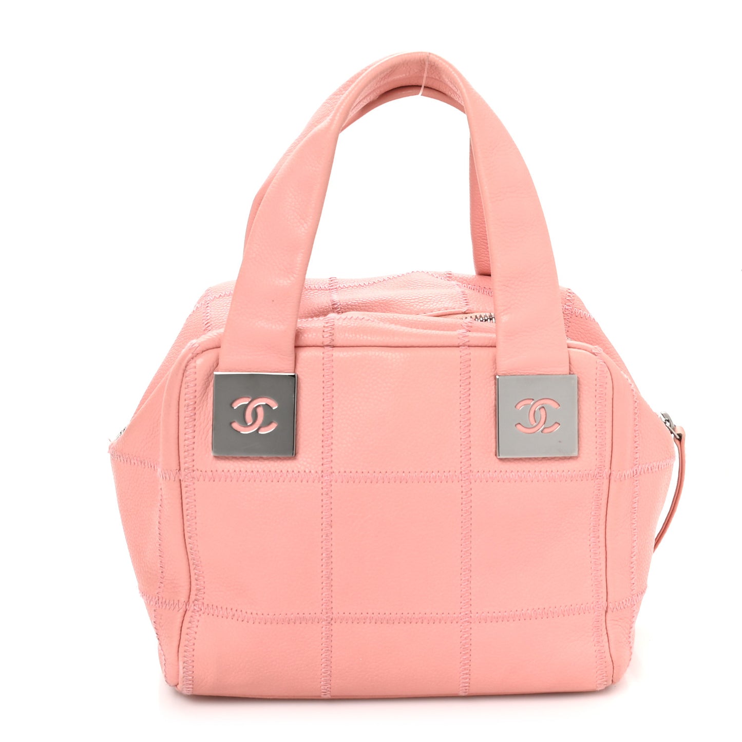 Caviar Square Stitched Bowler Pink