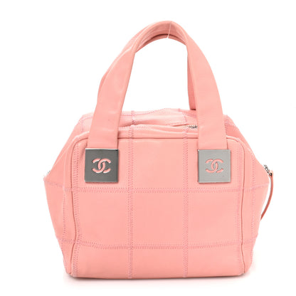 Chanel Caviar Square Stitched Bowler Pink 1 of 13