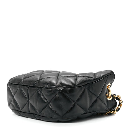 Chanel Lambskin Quilted Small Chain Hobo Black 9 of 11