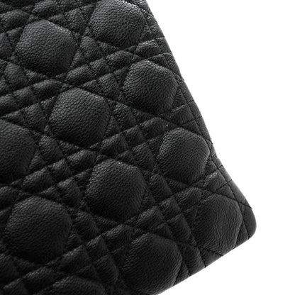 Christian Dior Supple Calfskin Cannage Large Caro Daily Pouch Black 9 of 9