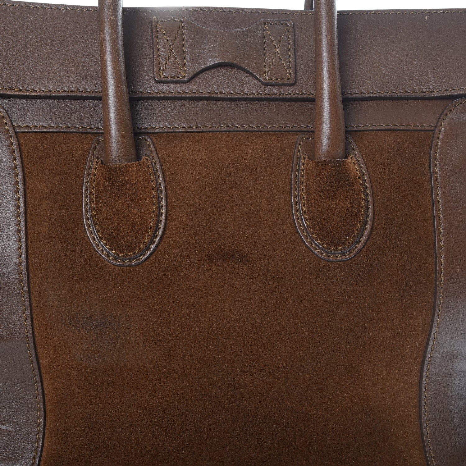 Celine Smooth Calfskin Suede Mini Luggage Khaki 17 of 20