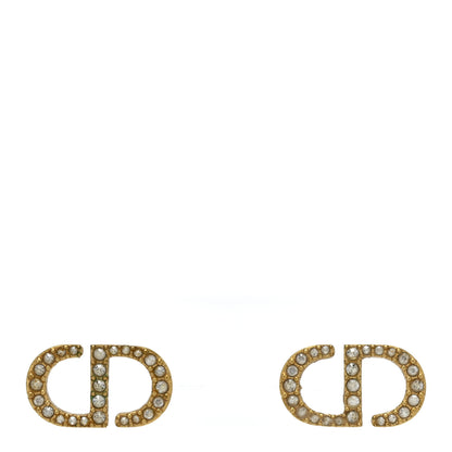 Christian Dior Crystal Clair D Lune Earrings Gold 1 of 5
