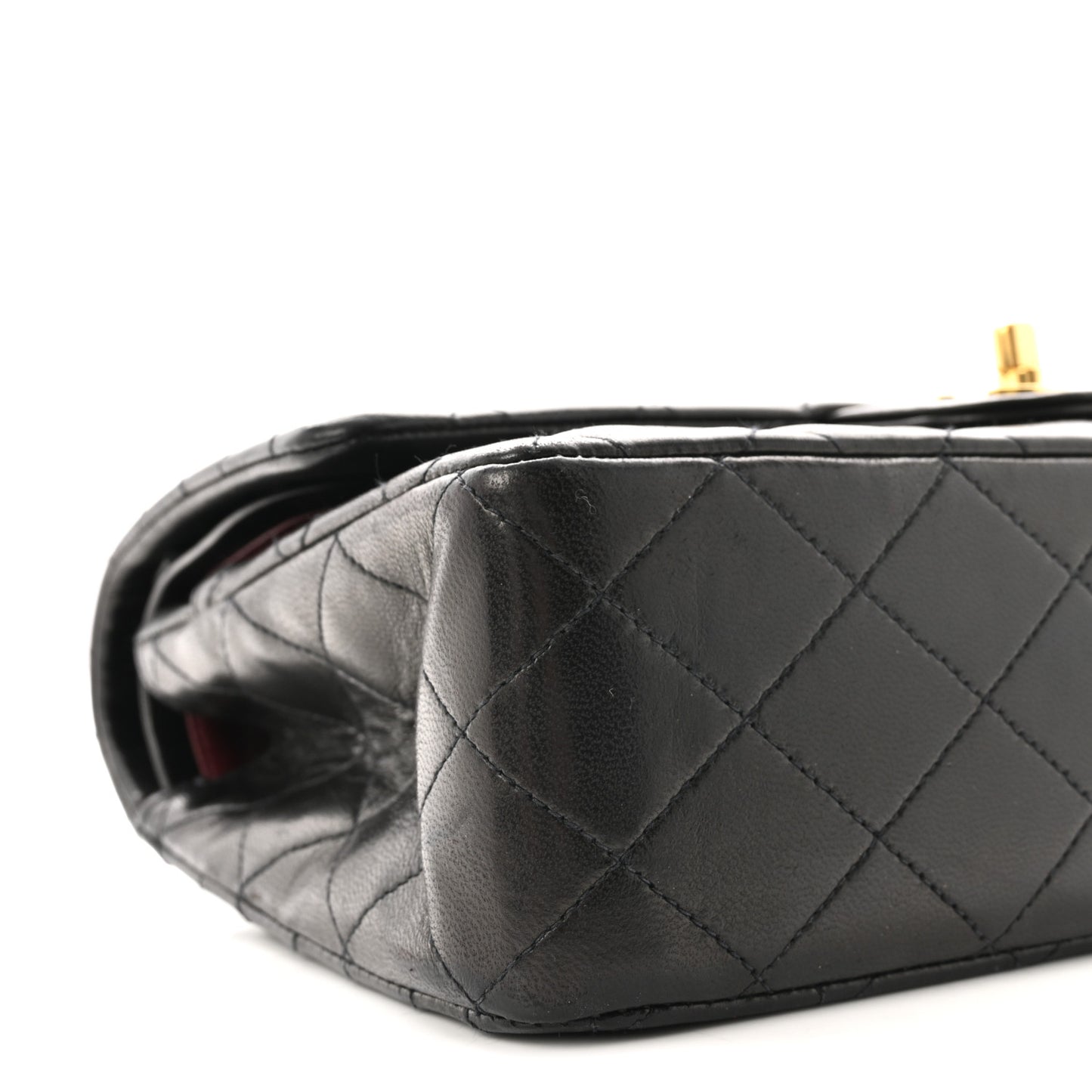 Lambskin Quilted Small Double Flap Black