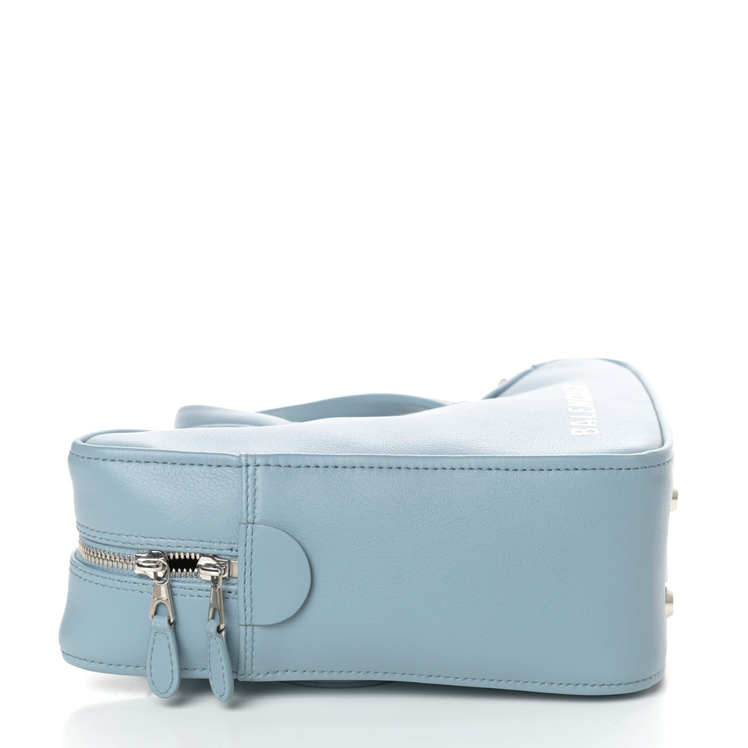 Balenciaga Shiny Day Calfskin Logo S Triangle Duffle Grey Blue White 9 of 9