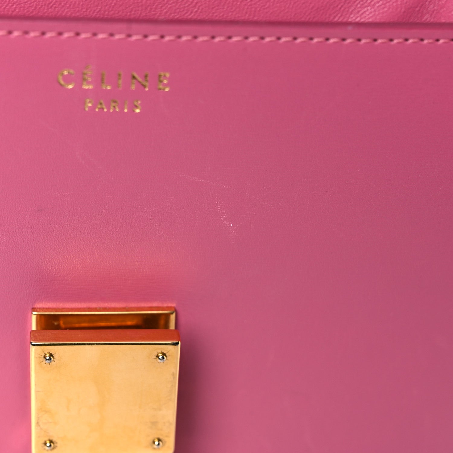 Celine Smooth Calfskin Medium Classic Box Flap Bag Pink 25 of 42