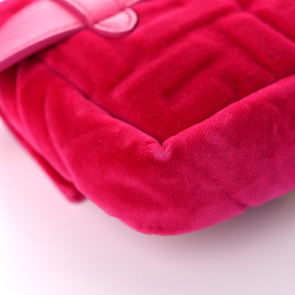 Fendi Velvet FF Embossed Hip Belt Baguette Bag Fuxia 11 of 16