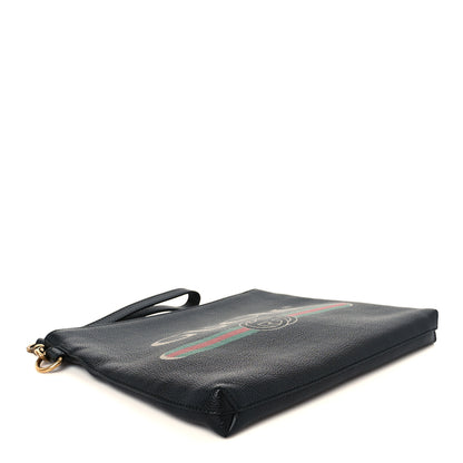 Gucci Pebbled Calfskin Logo Wristlet Black 4 of 10
