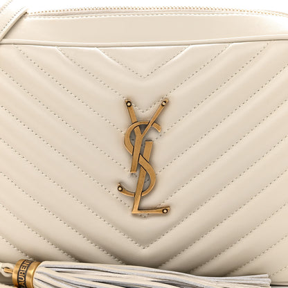 Saint Laurent Calfskin Matelasse Monogram Lou Camera Bag Blanc Vintage 7 of 9