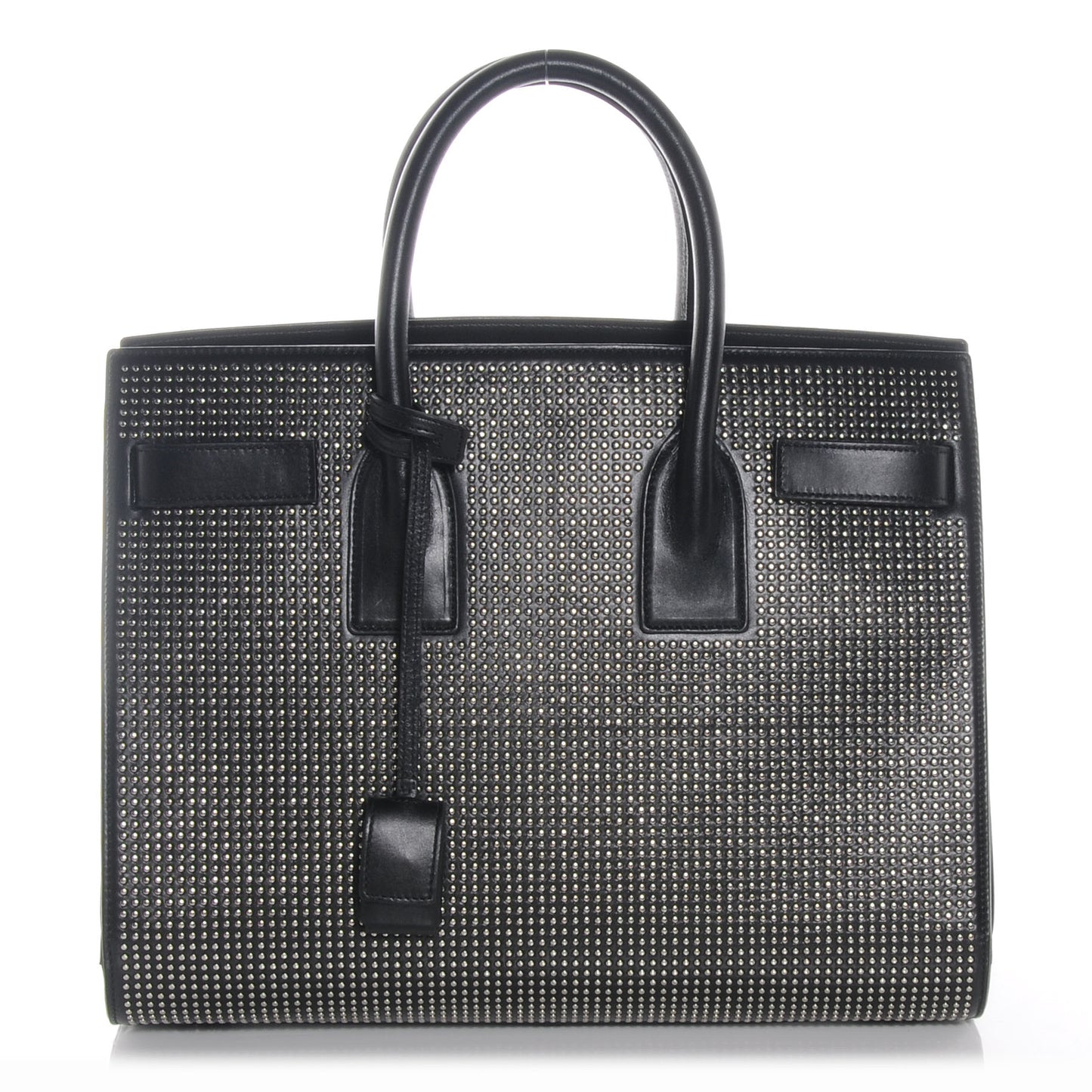 Studded Leather Small Sac de Jour Carryall Black