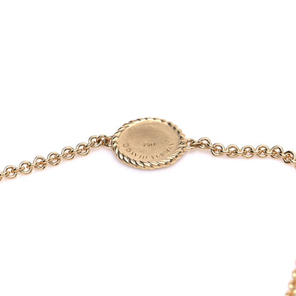 David Yurman 18K Yellow Gold Diamond Blue Sapphire Cable Collectibles Evil Eye Bracelet 5 of 6