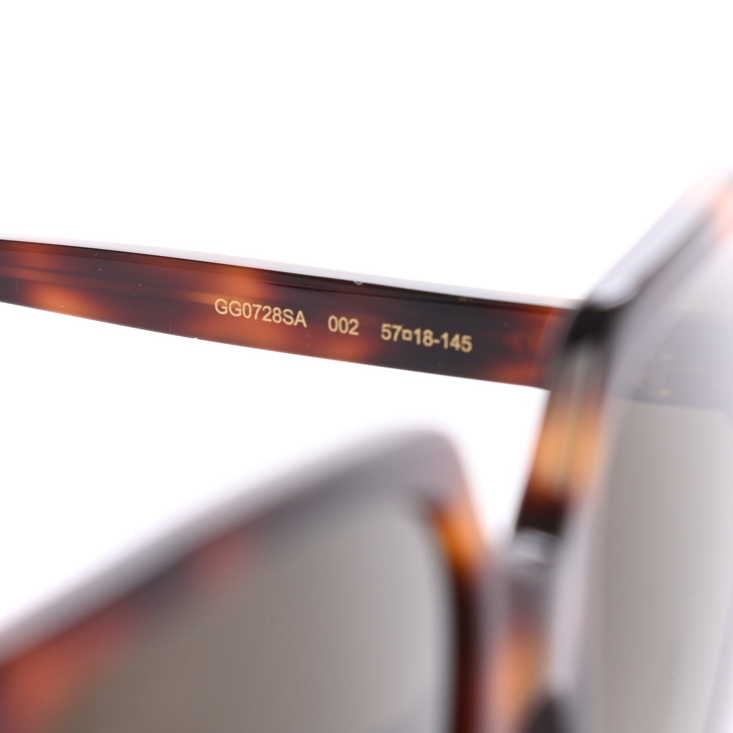 Acetate Square Frame Crystal Sunglasses GG0728SA Tortoiseshell
