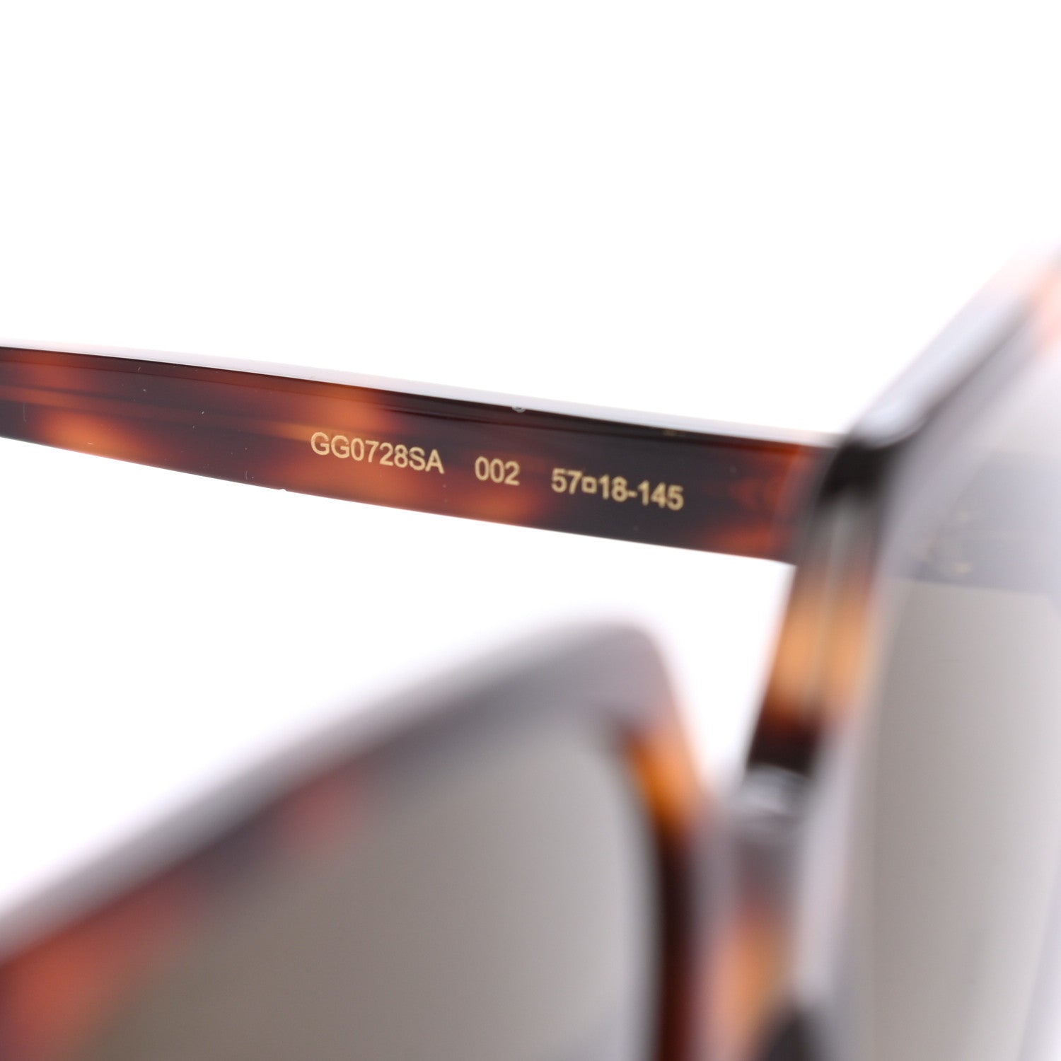 Gucci Acetate Square Frame Crystal Sunglasses GG0728SA Tortoiseshell 6 of 7