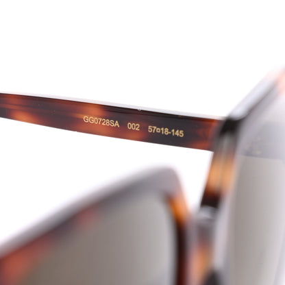 Gucci Acetate Square Frame Crystal Sunglasses GG0728SA Tortoiseshell 6 of 7