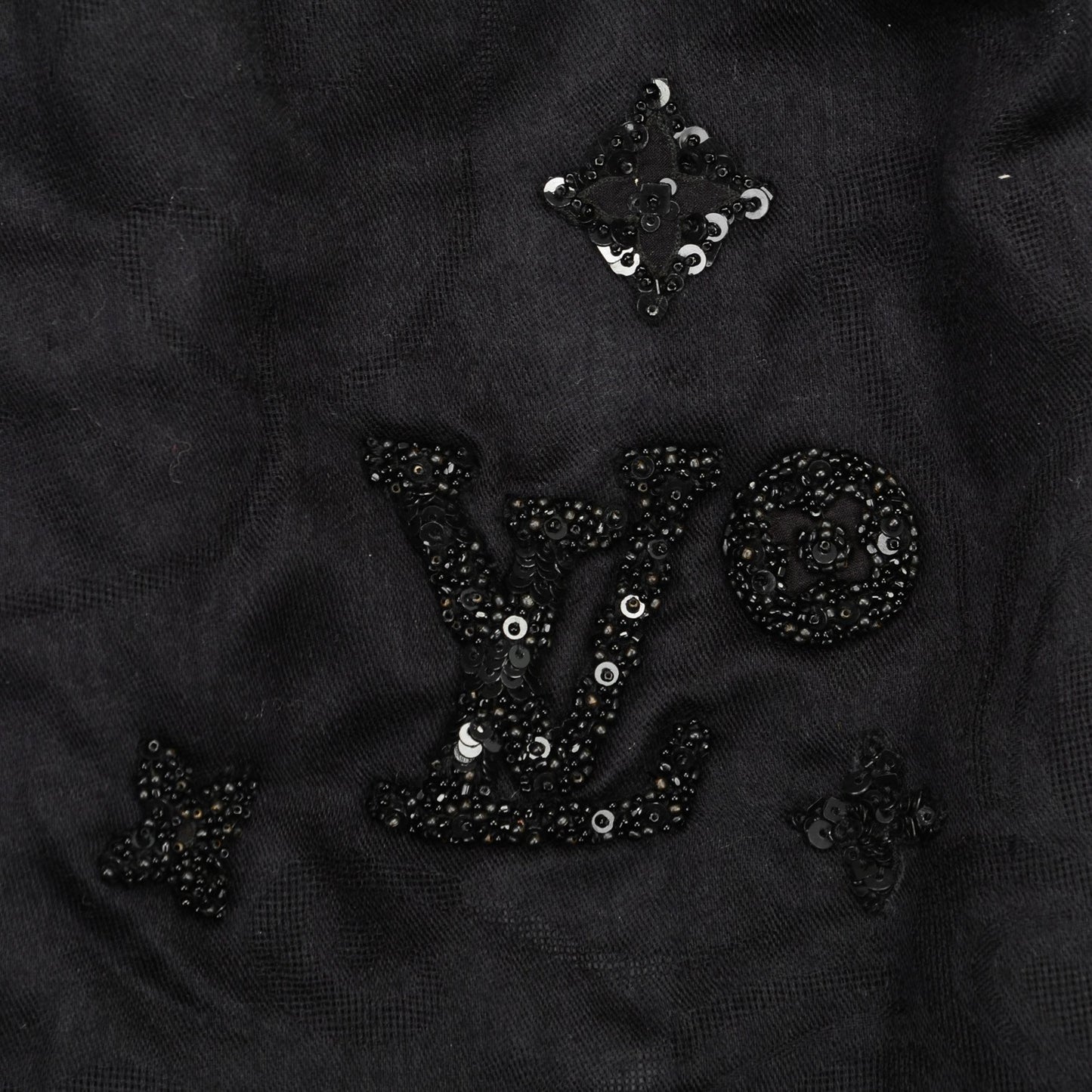 Cashmere Silk Sequin Scarf Black
