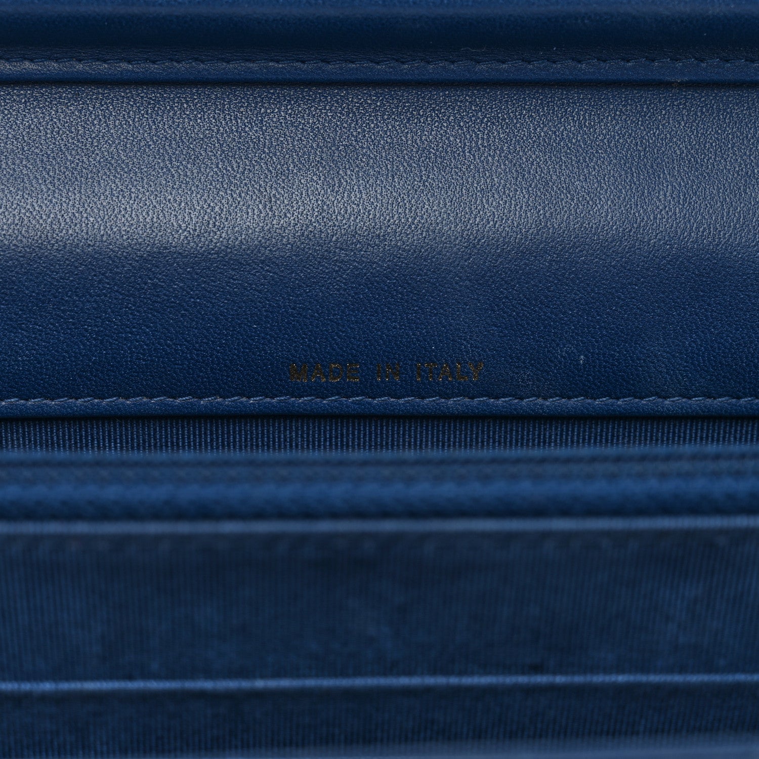 Chanel Lambskin Chevron Quilted Square Wallet On Chain WOC Blue 7 of 11