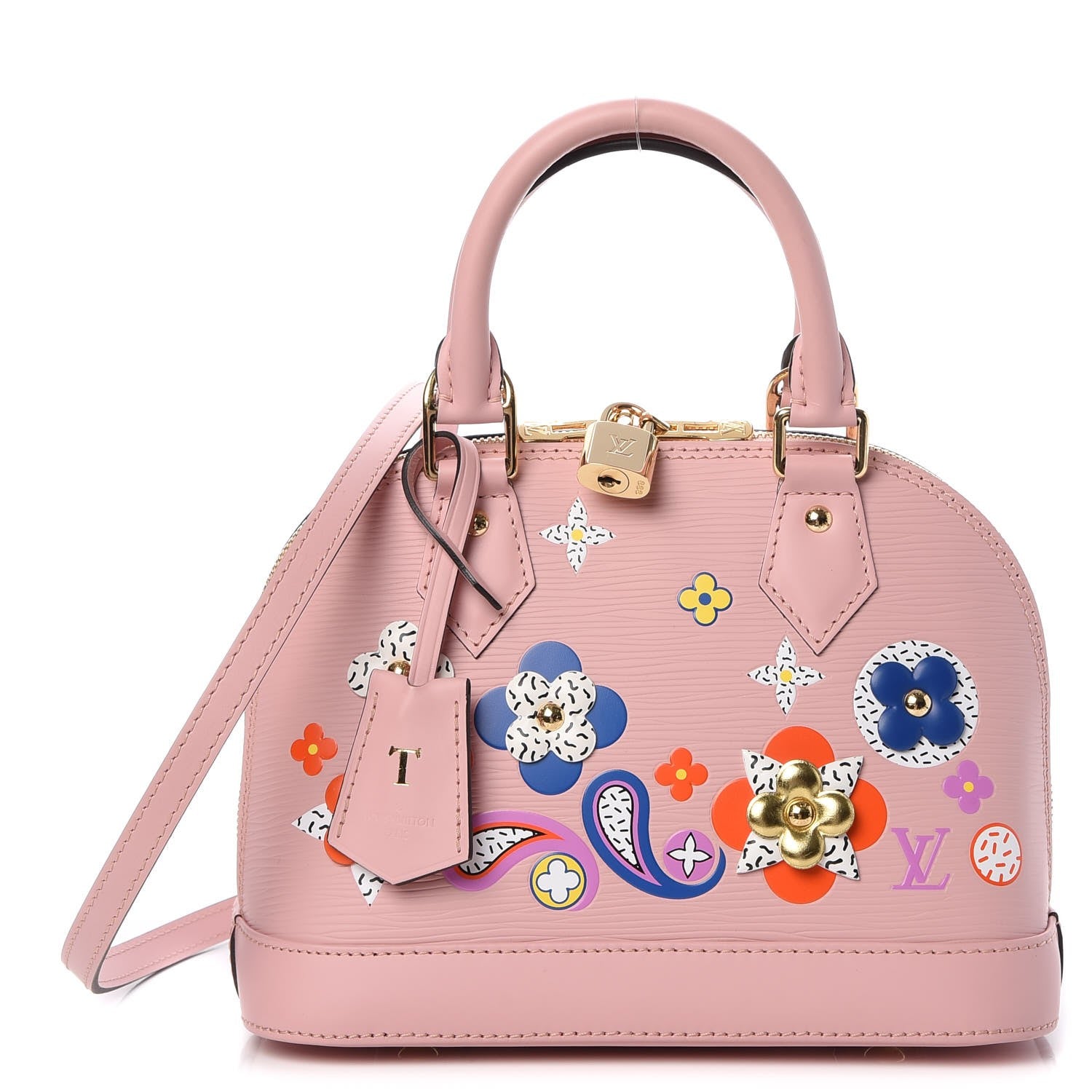 Louis Vuitton Epi Blooming Flowers Alma BB Rose Ballerine 1 of 9