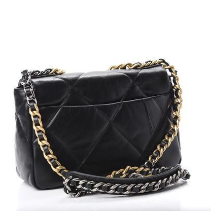 Chanel Goatskin Quilted Medium 19 Flap Black 2 of 10