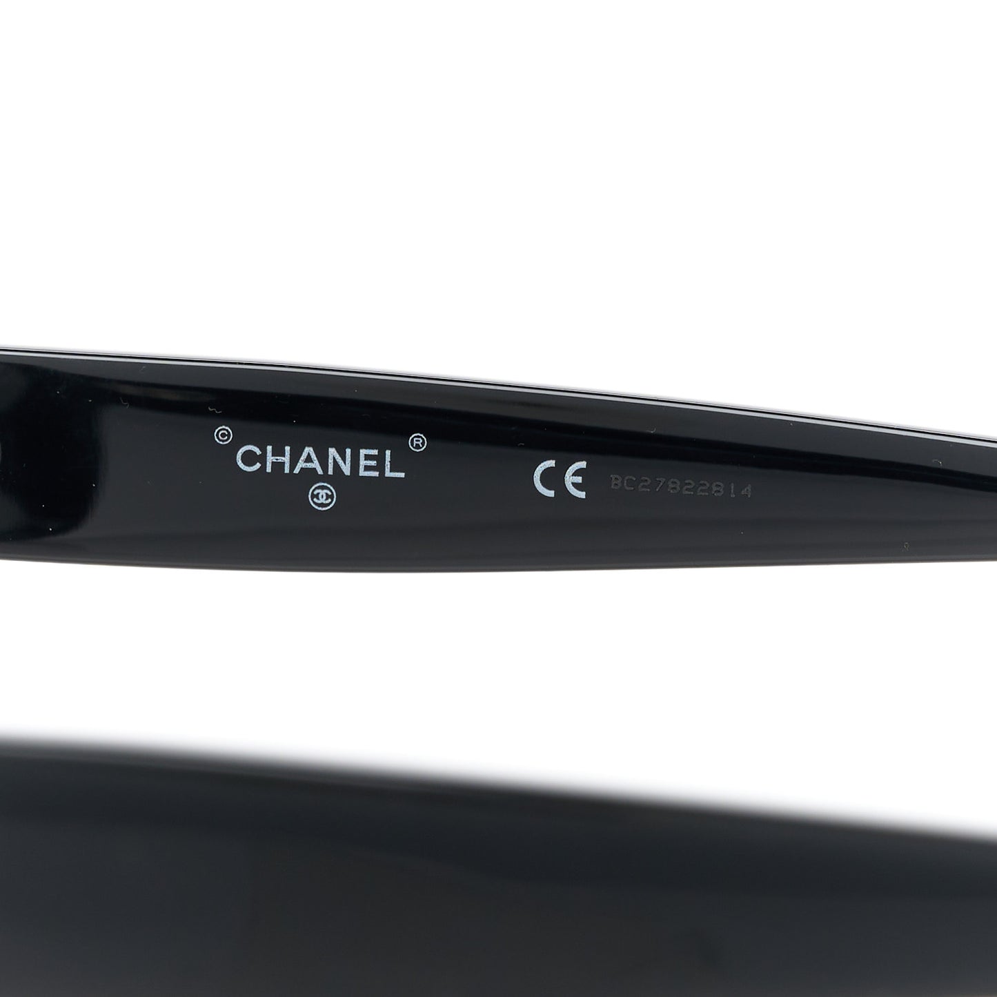 Acetate Crystal CC Shield Sunglasses 71431A Black Silver
