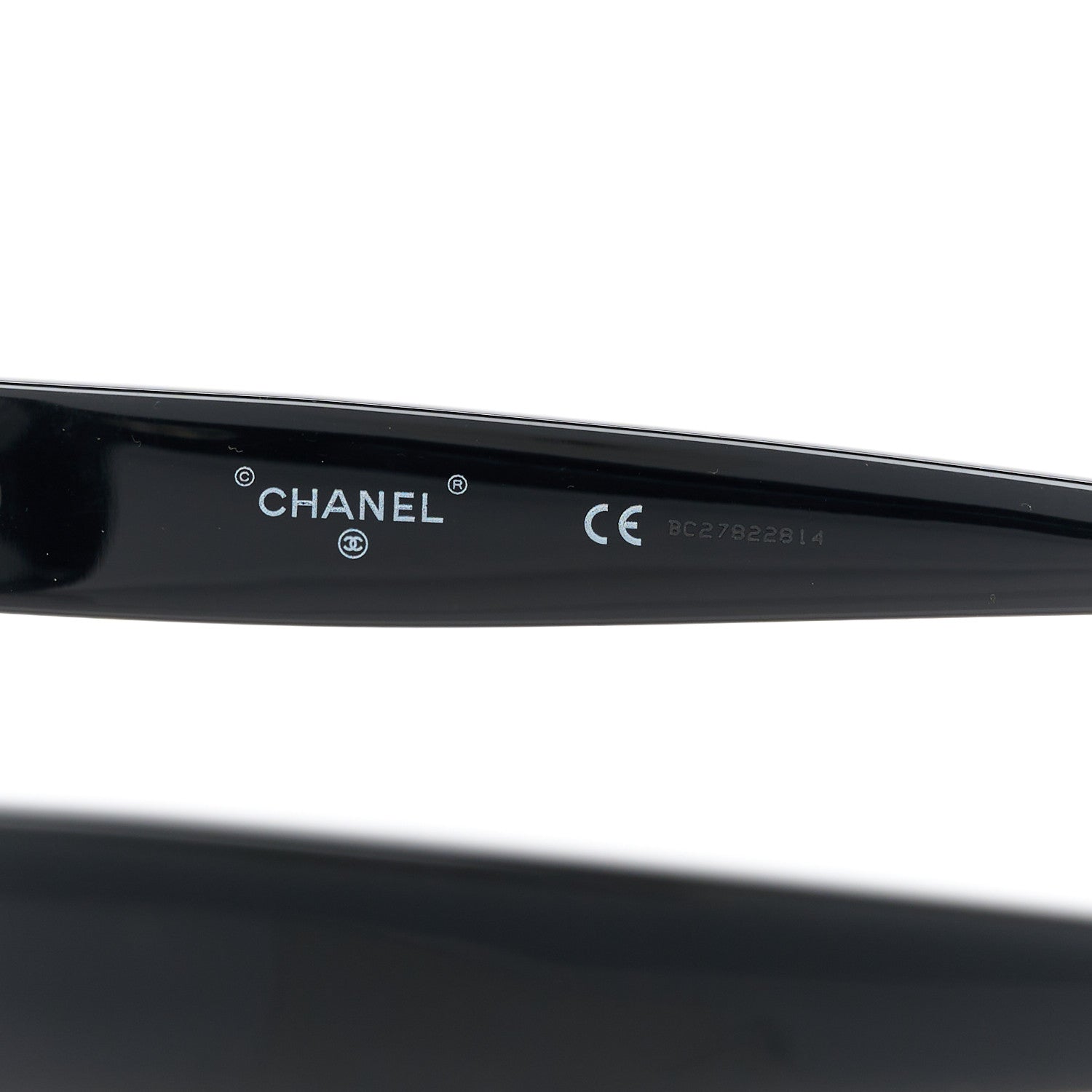 Chanel Acetate Crystal CC Shield Sunglasses 71431A Black Silver 6 of 8
