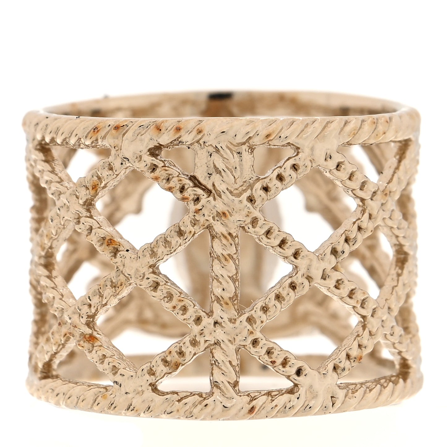 Pearl Chain CC Ring Gold