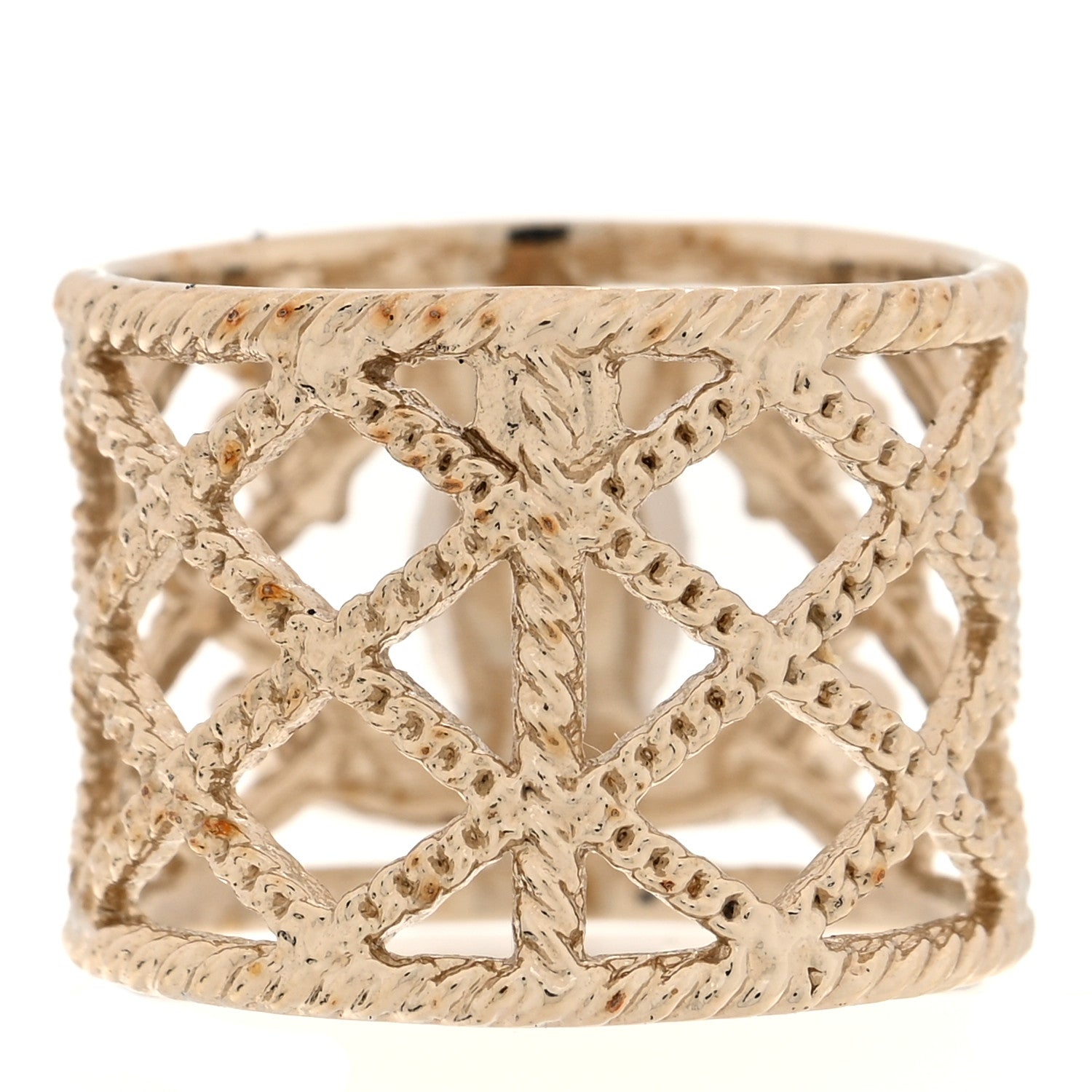 Chanel Pearl Chain CC Ring Gold 3 of 5