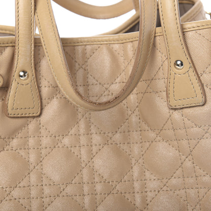Christian Dior Coated Canvas Cannage Medium Panarea Tote Beige 17 of 20