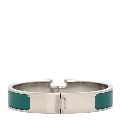 Hermes Narrow Enamel Clic Clac H Bracelet PM Vert Bleuete 3 of 5