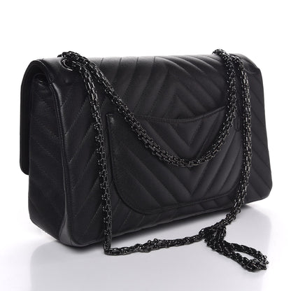 Chanel Sheepskin Chevron Quilted 2.55 Reissue 226 Flap So Black 4 of 9