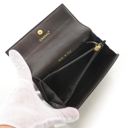 Chanel Leather Chocolate Bar Quilted Wallet Black 5 of 8