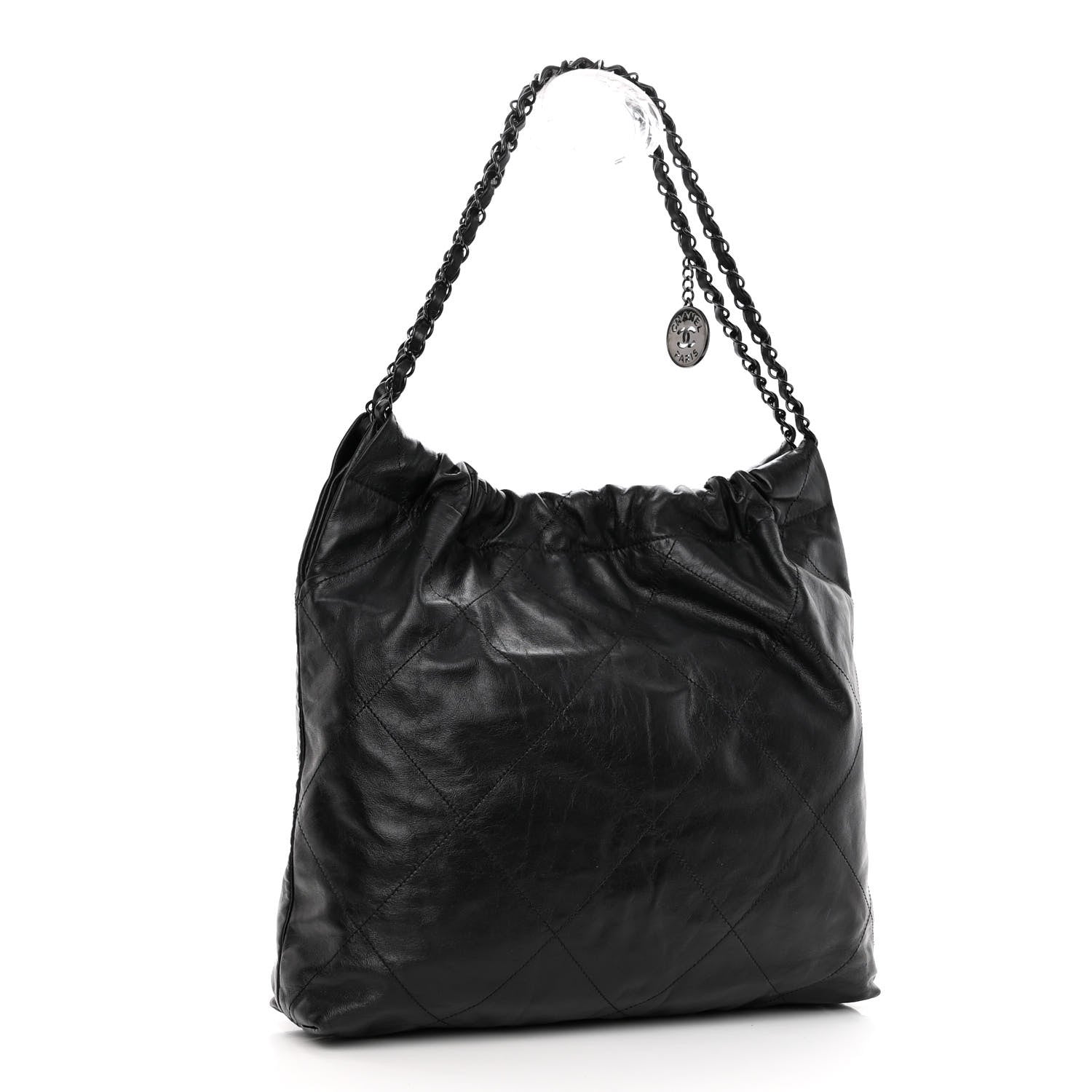 Chanel Shiny Calfskin Quilted Chanel 22 So Black 4 of 11