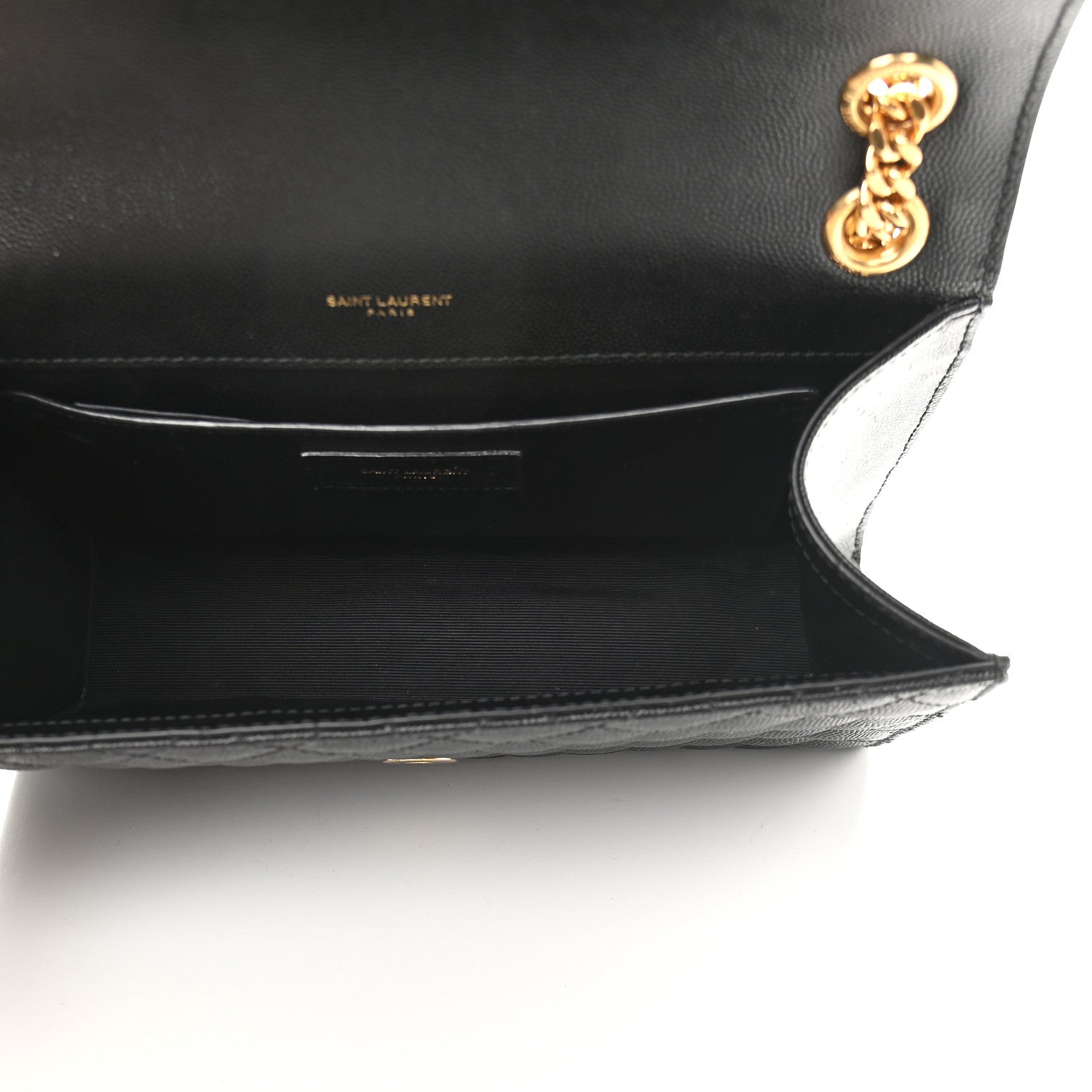 Saint Laurent Grain De Poudre Textured Mixed Matelasse Triquilt Medium Monogram Satchel Black 5 of 10