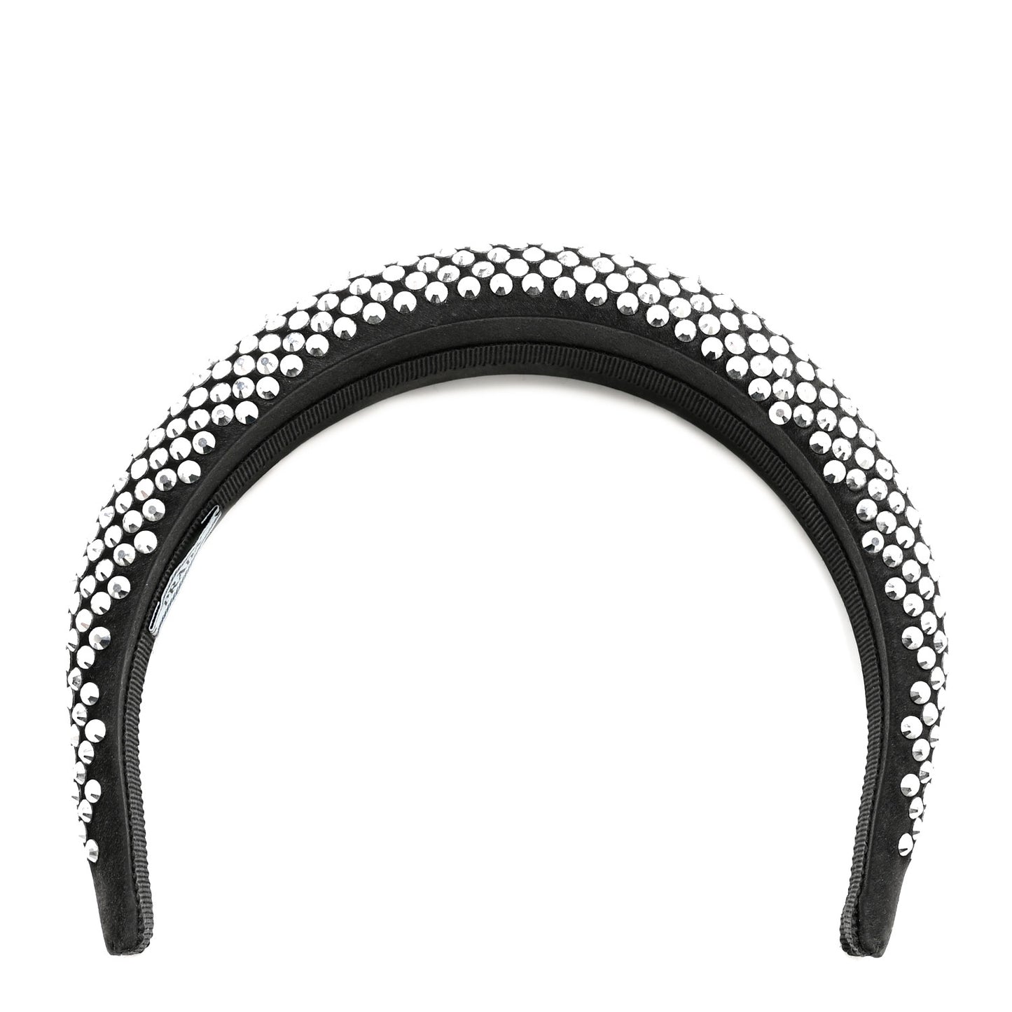 Satin Crystal Embellished Headband Metal