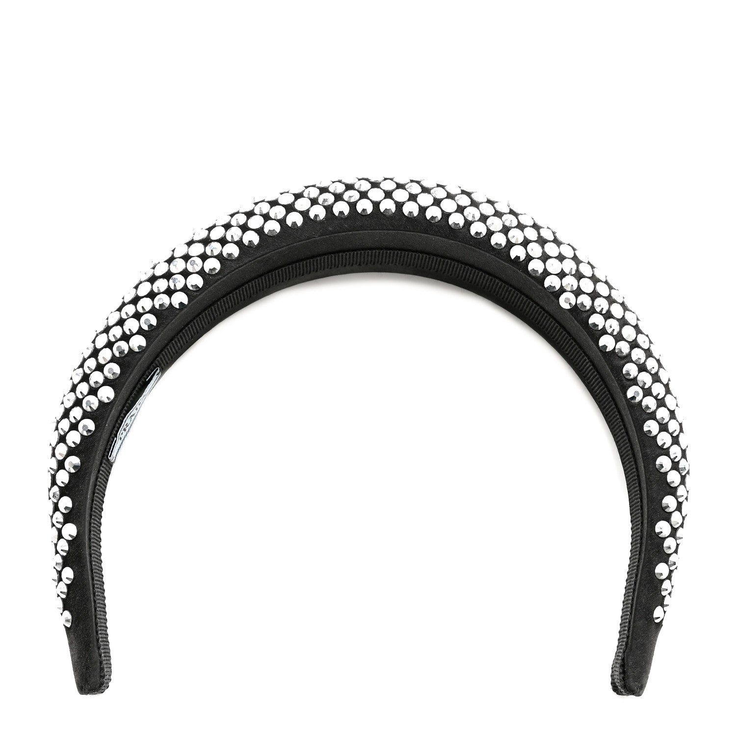 Prada Satin Crystal Embellished Headband Metal 1 of 8