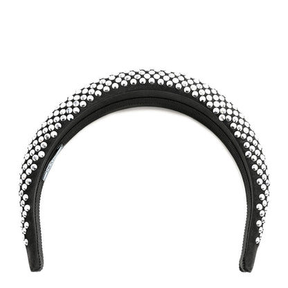 Prada Satin Crystal Embellished Headband Metal 1 of 8