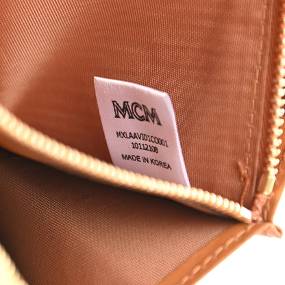 MCM Visetos Large Zip Around Wallet Cognac 7 of 7