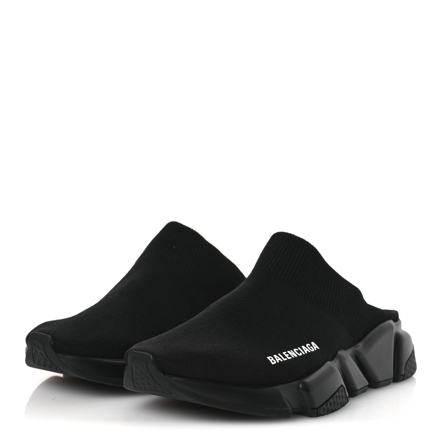 Balenciaga Neoprene Knit Womens Speed Sneakers Mules 38 Black 4 of 11