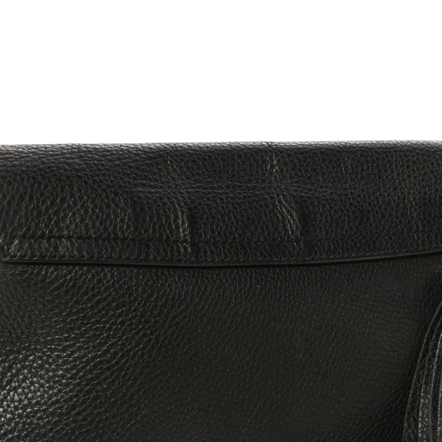 Pebbled Calfskin Medium Soho Flap Crossbody Black