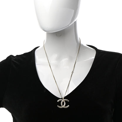 Chanel Crystal CC Pendant Necklace Gold 2 of 7