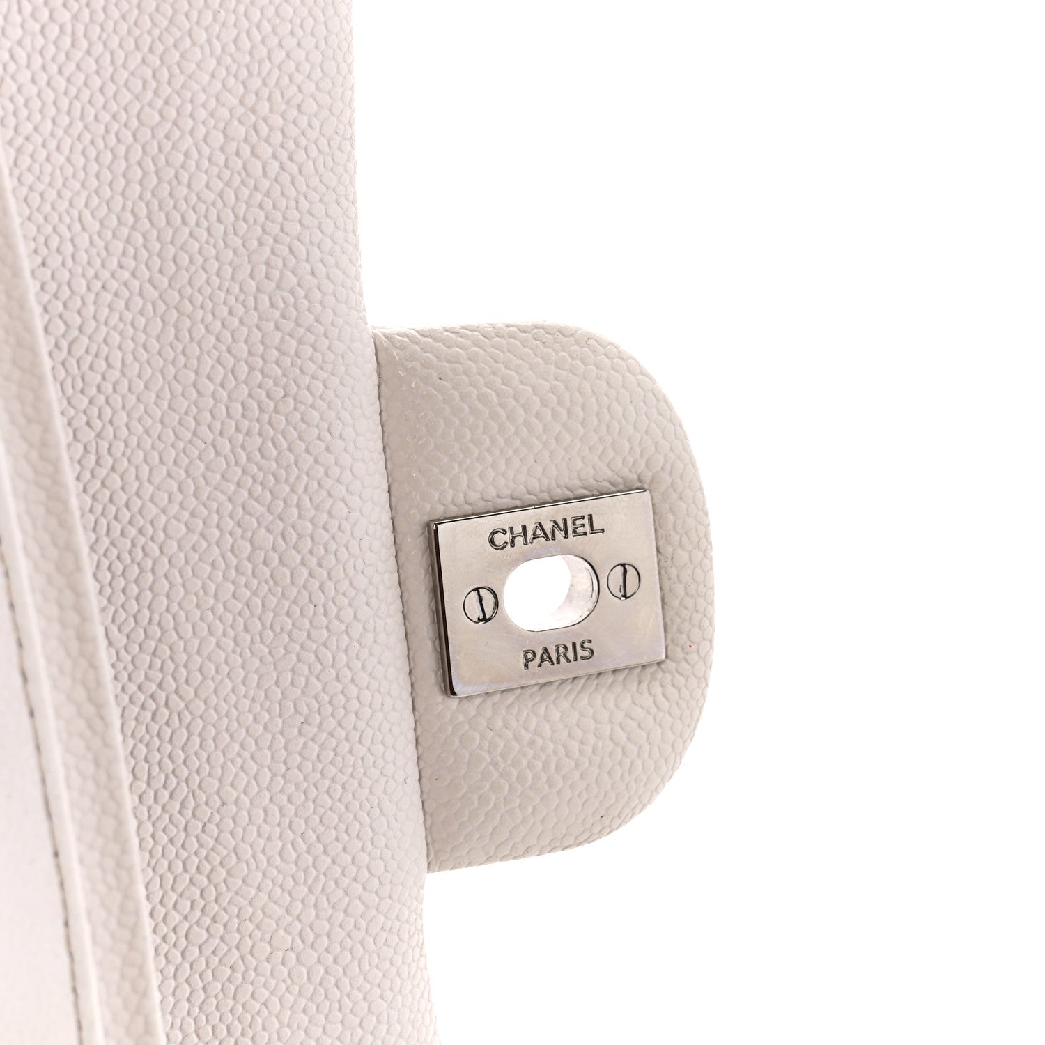 Chanel Caviar Quilted Medium Double Flap White 7 of 12