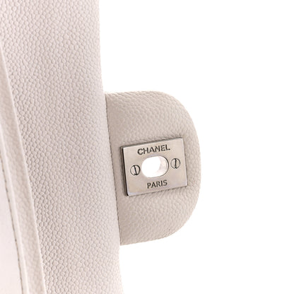 Chanel Caviar Quilted Medium Double Flap White 7 of 12