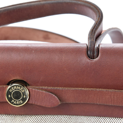Hermes Toile Vache Calfskin Herbag 30 PM Natural 15 of 18
