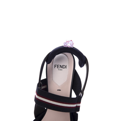 Fendi Technical Mesh FF Colibri 55mm Slingback Pumps 36.5 Tobacco Moro Bordeaux Black Militare 8 of 9