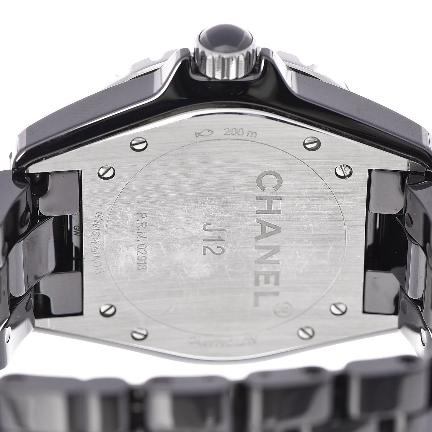 Stainless Steel Ceramic Diamond 38mm J12 Automatic Watch Black
