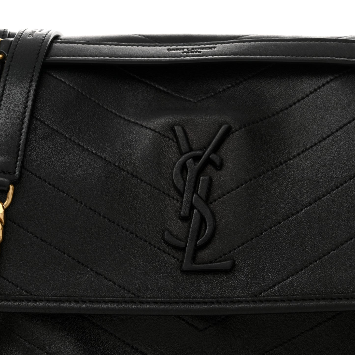 Lambskin Matelasse Monogram Medium Niki Chain Satchel Black