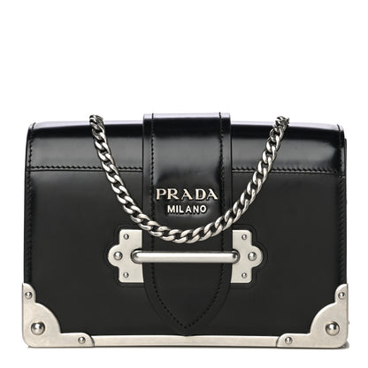 Prada City Calfskin Cahier Chain Wristlet Clutch Black 1 of 18