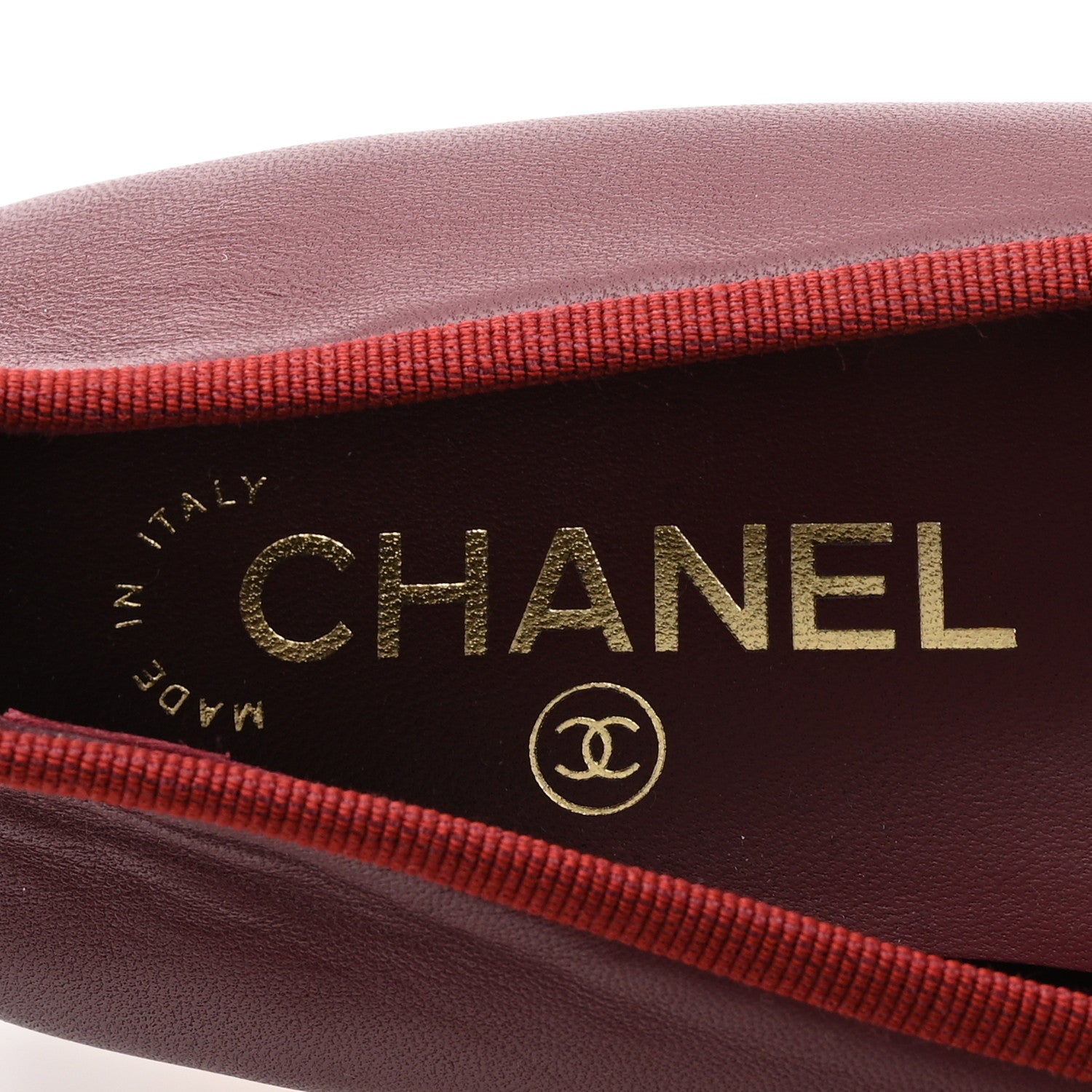 Chanel Lambskin Cap Toe CC Slingback Flats 38 Burgundy Pink 39 Burgundy Pink 8 of 9