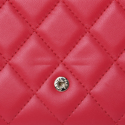 Chanel Lambskin Quilted Large Gusset Flap Wallet Red 8 of 10